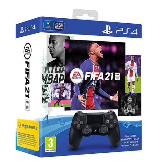 BUNDLE FIFA 21 PS4 ITALIANO + CONTROLLER V2 DUALSHOCK NERO V2 PLAY STATION 4