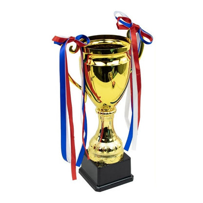 Trofeo Sportivo Oro (Coppa) 32 cm in Resina Dorata idea Regalo per Premiazioni Tornei Calcio, Sport, Tennis, Basket, Padel, Tifosi ecc