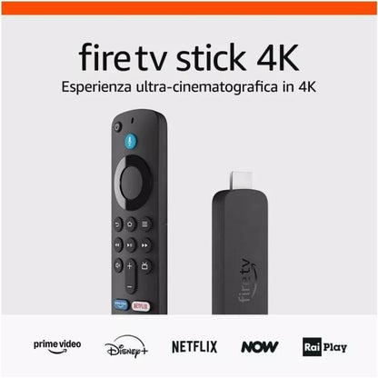 AMAZON FIRE TV STICK 4K TELECOMANDO VOCALE ALEXA BOX ANDROID (COMANDI PER LA TV)