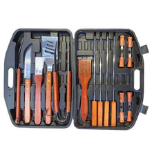 Set Accessori Barbecue 18Pz Con Valigetta Kit Utensili Bbq Legno Griglia Posate