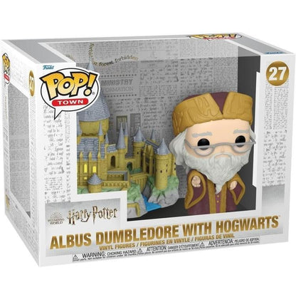 Funko Pop ! Town Harry Potter (27) Albus Dumbledore With Hogwarts Vinyl Figure