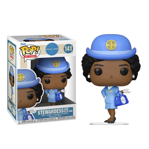 Funko Pop Icons Pan Am 141 Stewardess With Blue Bag Vinyl Figure Fliight Hostess