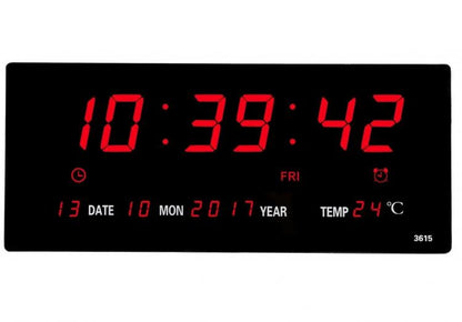 DATARIO LED CALENDARIO DISPLAY DIGITALE DATA TEMPERATURA OROLOGIO PARETE UFFICIO
