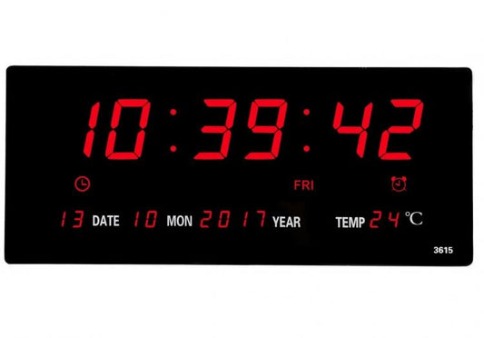 DATARIO LED CALENDARIO DISPLAY DIGITALE DATA TEMPERATURA OROLOGIO PARETE UFFICIO