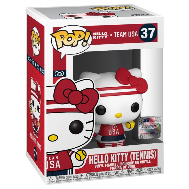 Funko Pop ! Hello Kitty Team Usa - (37) Hello Kitty (Tennis) Sanrio Figure 9Cm