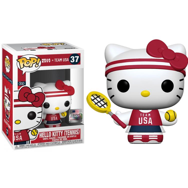 Funko Pop ! Hello Kitty Team Usa - (37) Hello Kitty (Tennis) Sanrio Figure 9Cm