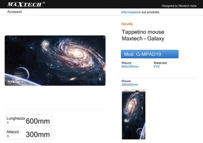 Maxtech Tappetino Grande Mouse Pad Tastiera Pc Gaming Mousepad Gigante Xxl Gioco