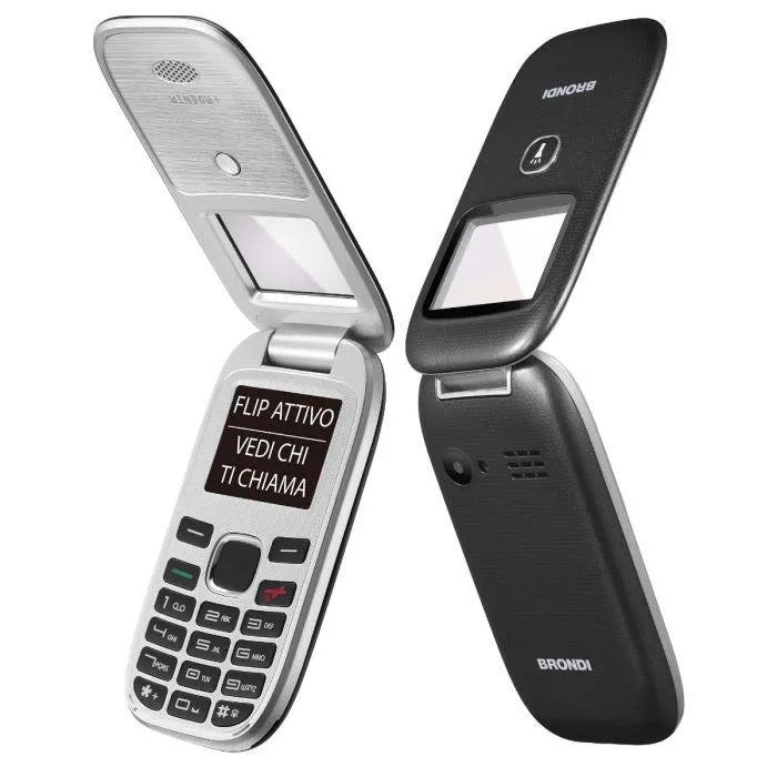 BRONDI CELLULARE WINDOW+ 4.5 A COLORI/FLIP DUAL SIM APERTURA A CONCHIGLIA - NERO