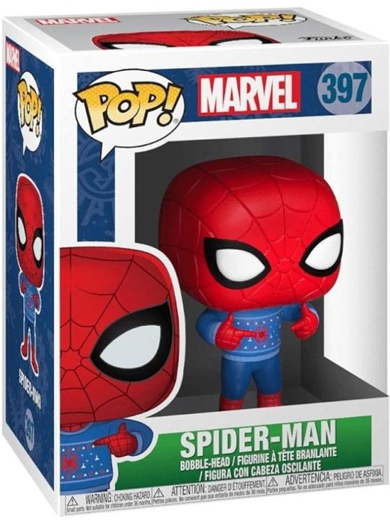 Funko Pop ! Marvel Holiday (397) Spider-Man Vinyl Figure 9Cm Statua Collezione