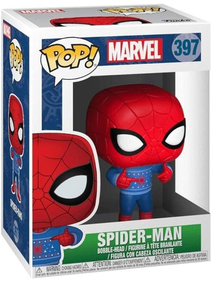 Funko Pop ! Marvel Holiday (397) Spider-Man Vinyl Figure 9Cm Statua Collezione