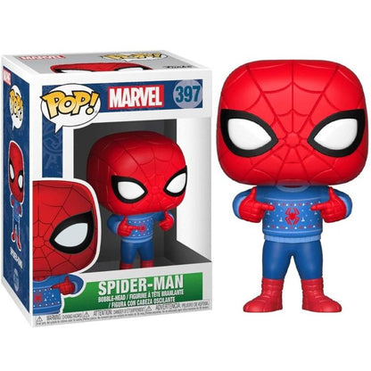 Funko Pop ! Marvel Holiday (397) Spider-Man Vinyl Figure 9Cm Statua Collezione