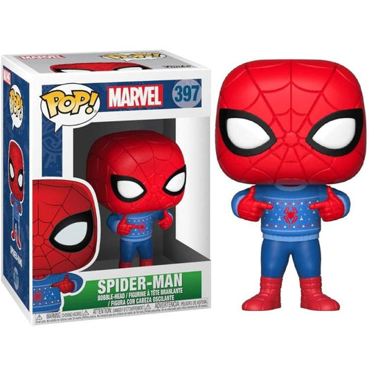 Funko Pop ! Marvel Holiday (397) Spider-Man Vinyl Figure 9Cm Statua Collezione