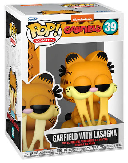 Funko Pop ! Comics Garfield (39) Garfield W/ Lasagna Vinyl Figure 9Cm Collezione