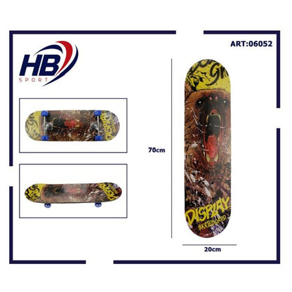 Hb Sport Skateboard Completo Ragazzi/Adulto Unisex Skate In Legno 06052 70Cm