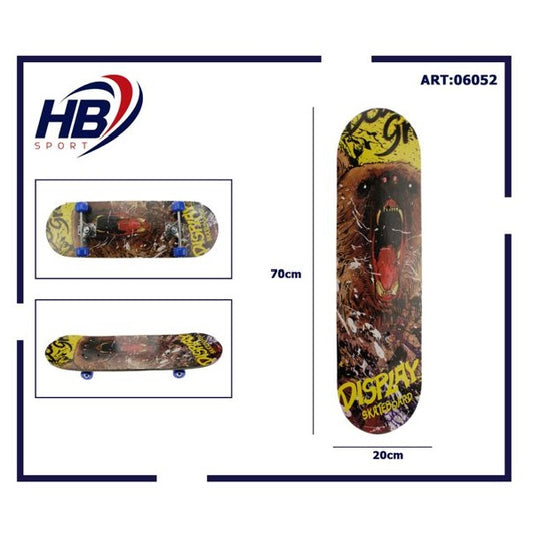 Hb Sport Skateboard Completo Ragazzi/Adulto Unisex Skate In Legno 06052 70Cm