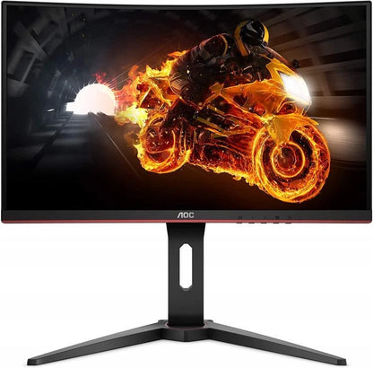Monitor Aoc Gaming 24" Full Hd Curved Led 144hz C24g1 Hdmi Fhd Nero Rosso