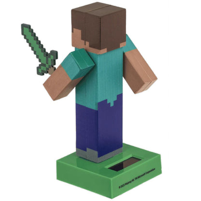 Minecraft: Solar Pal - Steve - Decorazione ad Energia Solare - Statuetta solare su base di plastica