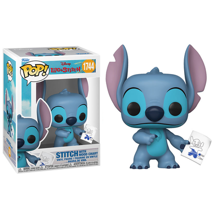 Funko Pop ! Disney Lilo & Stitch - (1744) Stitch w/Mood Chart Vinyl Figure 9Cm