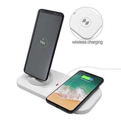 CARICABATTERIA STAZIONE RICARICA WIRELESS 5in1 IPHONE TYPE-C MICRO USB LIGHTNIG