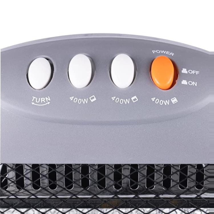 Kooper Thermo Stufa Elettrica Alogena Quarzo 3 Elementi Oscillante 1200W Grigio