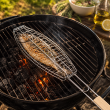 Griglia per Pesce da Barbecue 40x70x14 Cm Inossidabile con Manico Grigliata BBQ