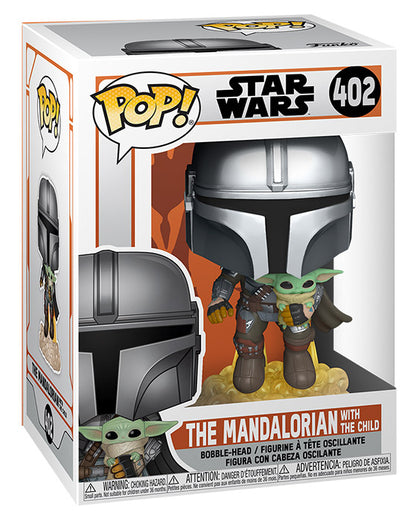 Funko Pop! Star Wars - (402) The Mandalorian Flying W/The Child Vinyl Figure 9Cm