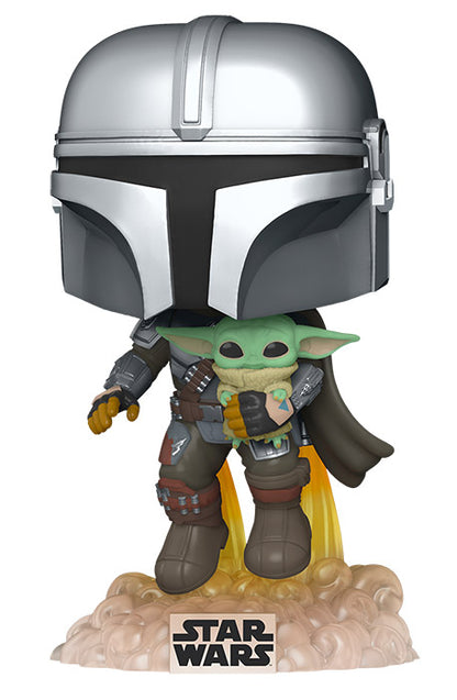 Funko Pop! Star Wars - (402) The Mandalorian Flying W/The Child Vinyl Figure 9Cm