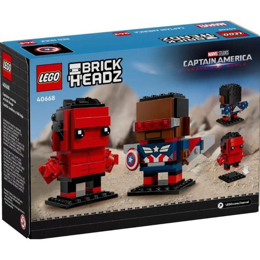 Lego - Brickheadz 40668 Marvel Studios Captain America Hulk Rosso Figure 242+243