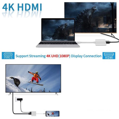 ADATTATORE MULTIPORTA HUB CONVERTITORE 4K 3.1 TYPE-C a HDMI/USB 3.0 30Hz ANDOWL