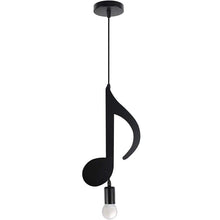 Lampadario A Sospensione Portalampada Nero Led 2 Nota Musicale Moderno E27 B01N3