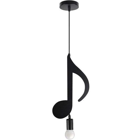 Lampadario A Sospensione Portalampada Nero Led 2 Nota Musicale Moderno E27 B01N3