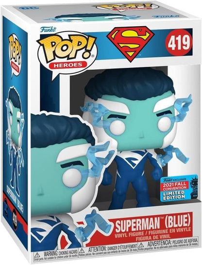 Funko Pop ! Dc Heroes (419) Superman (Blue) 2021 Fall Convention Limited Edition