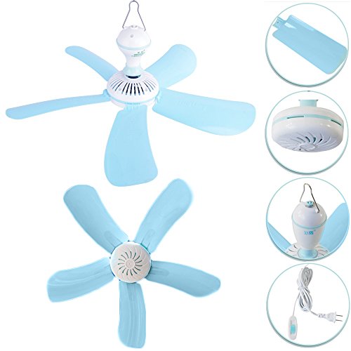 Ventilatore A Soffitto 15W 5 Pale Vento Freddo Gancio Appendere Per Caldo Estate