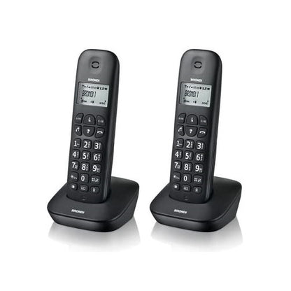 BRONDI GALA TWIN TELEFONO CORDLESS DOPPIO PORTATILE UFFICIO CASA MEMO DECT NERO