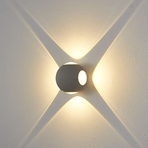Universo Applique Led Parete Esterno E Interno Lampada Sfera Grigio Caldo 3000K