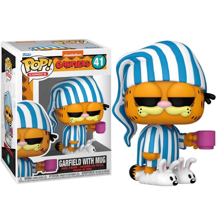 Funko Pop ! Comics Garfield - (41) Garfield W/ Mug Vinyl Figure 9Cm W / Tazza
