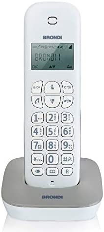 BRONDI TELEFONO CORDLESS GALA BK SENZA FILO PORTATILE UFFICIO CASA HOTEL BIANCO