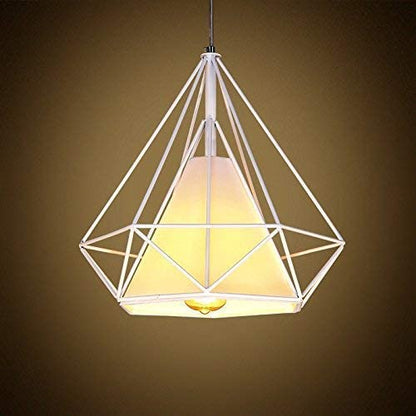 Lampadario Da Arredo Design Moderno Struttura Metallo Bianco Tessuto E27 | B20-B
