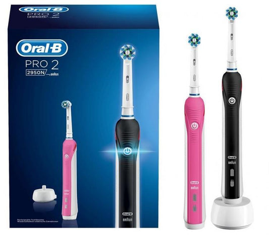 Oral B - Pro2 2950N Crossaction 2 Spazzolini Elettrici Ricaricabili Braun Timer