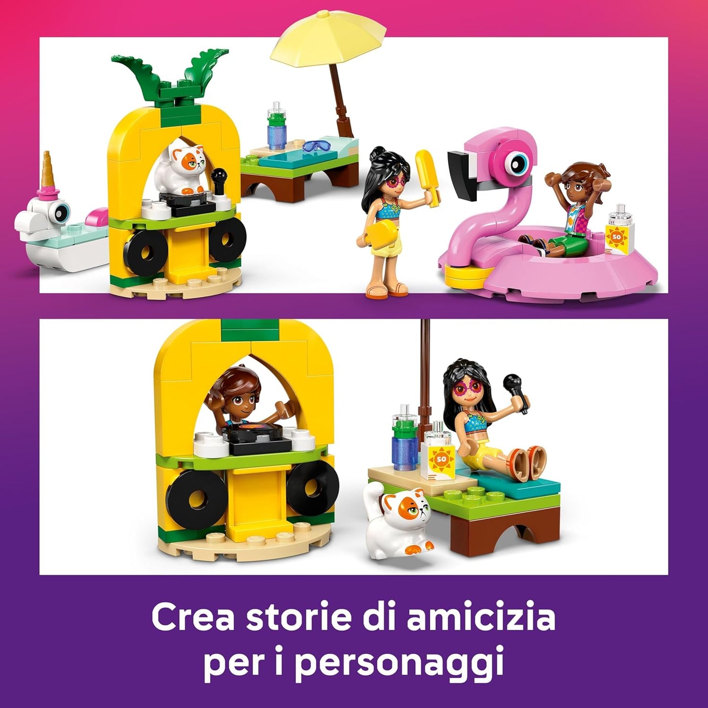 Lego - Friends 42658 Pool Party con Unicorno e Fenicottero Costruzione da 99 pz 5+