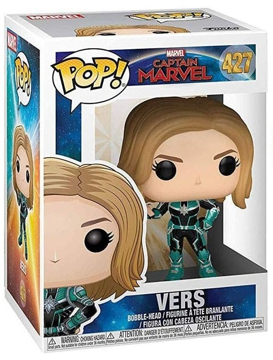 Funko Pop ! Marvel Captain Marvel (427) Vers Vinyl Figure 9Cm Statua Collezione