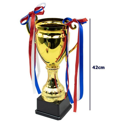 Trofeo Sportivo Oro (Coppa) 42 cm in Resina Dorata idea Regalo per Premiazioni Tornei Calcio, Sport, Tennis, Basket, Padel, Tifosi ecc