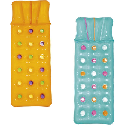 Bestway Materassino Colorato Gonfiabile Lettino Singolo Mare Piscina 188cm Buchi