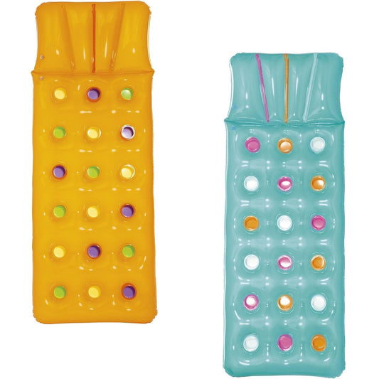 Bestway Materassino Colorato Gonfiabile Lettino Singolo Mare Piscina 188cm Buchi