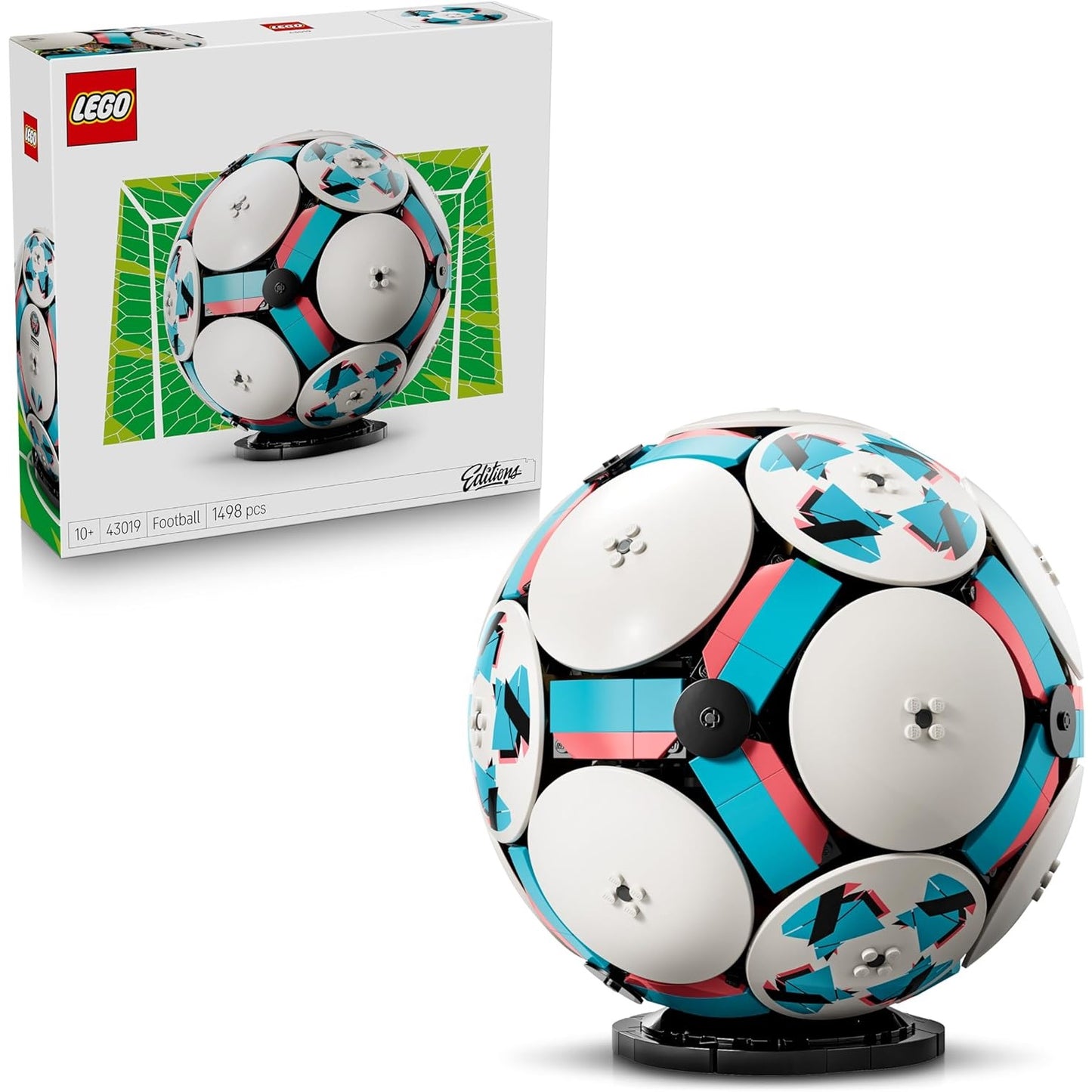 LEGO Editions 43019 (Pallone da Calcio) con Mini-Stadio Interattivo - 1498 pcs Kit Modellismo per Action Figure 3D da Esposizione - Giocattolo Decorazione Cameretta - Regalo per Bambini e Bambine da 10 Anni e Fan Adulti Sport Calcio (World Cup 2026)