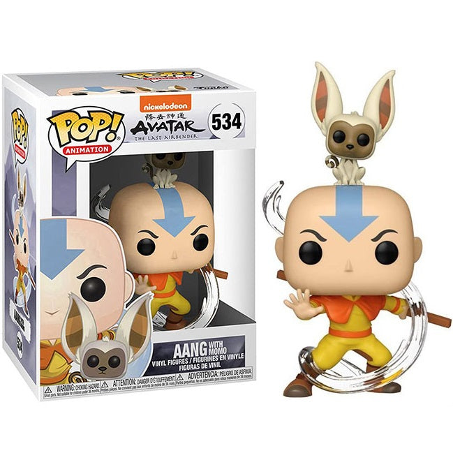 Funko Pop ! Animation Avatar The Last Airbender (534) Aang W/Momo Vinyl Figure