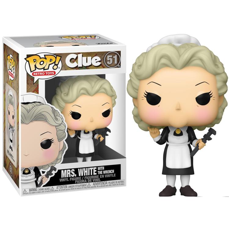 Funko Pop ! Retro Toys - Clue (51) Mrs. White With The Wrench Vinyl Figure 9Cm