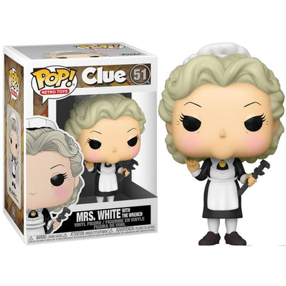 Funko Pop ! Retro Toys - Clue (51) Mrs. White With The Wrench Vinyl Figure 9Cm