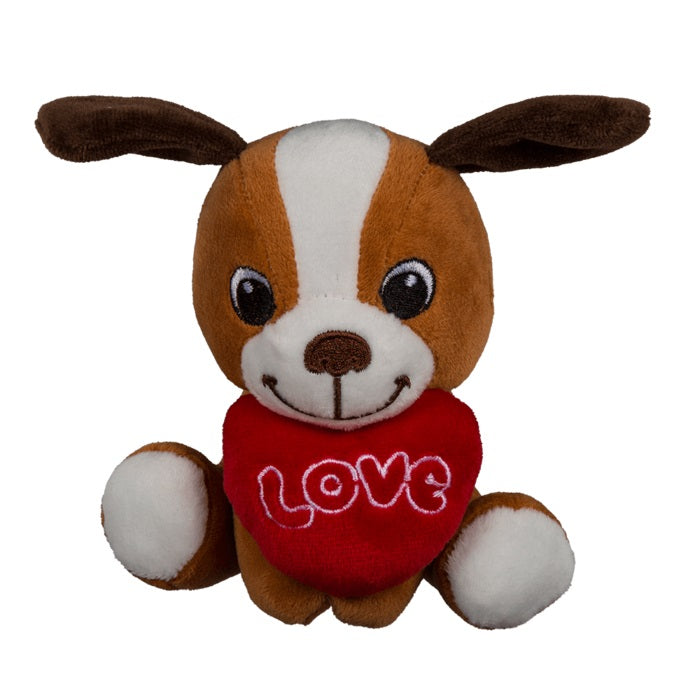 Peluche Cani Seduti Cuore San Valentino Love (Beagle) Plush Dogs With Heart 14Cm