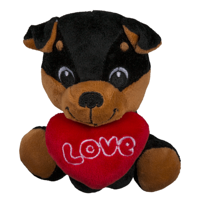 Peluche Cani Seduti Cuore San Valentino Love (Display 12 Cani) Plush Dogs 14Cm